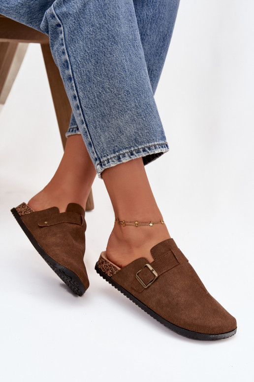 Čības   i ar platformu ar sprādzēm brūnas krāsas Selio