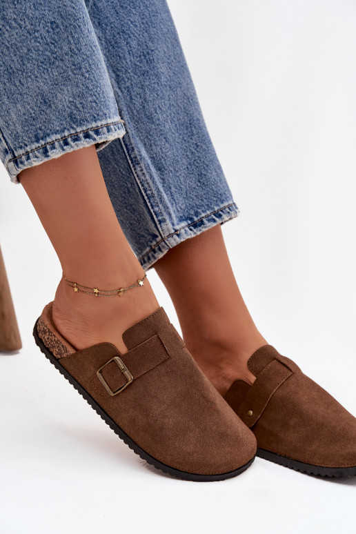 Čības   i ar platformu ar sprādzēm brūnas krāsas Selio