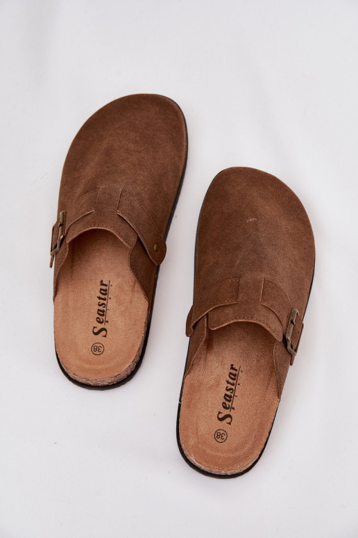 Čības   i ar platformu ar sprādzēm brūnas krāsas Selio