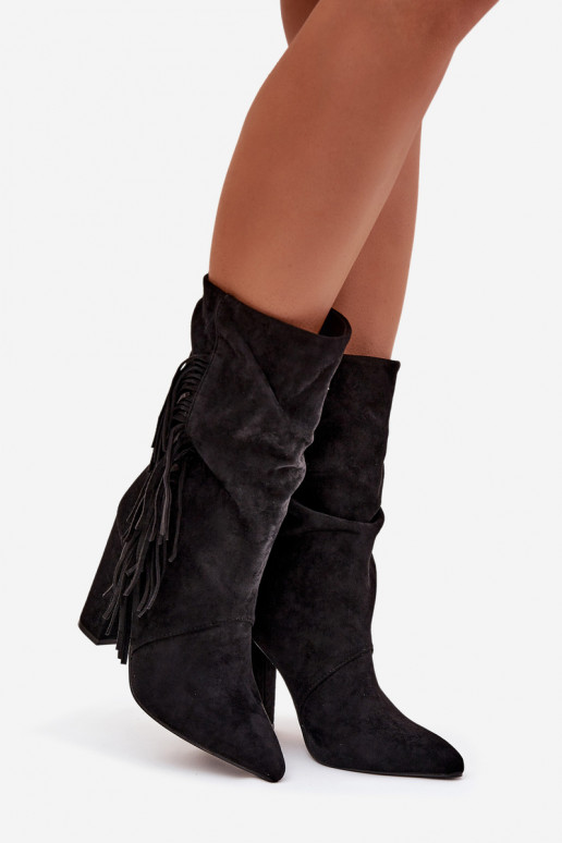 Sieviešu puszābaki ar bārkstīm I Marszczeniem siltināti Melns Darlina