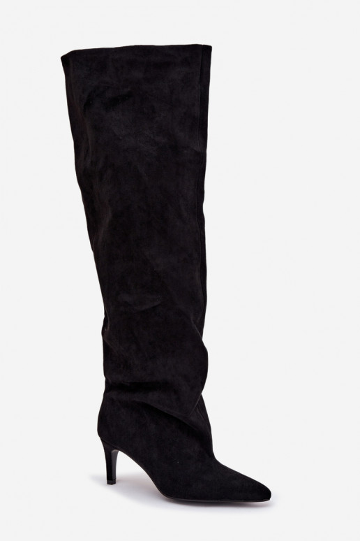 sieviešu garie zābaki ar papēdi  Melns Mavilla