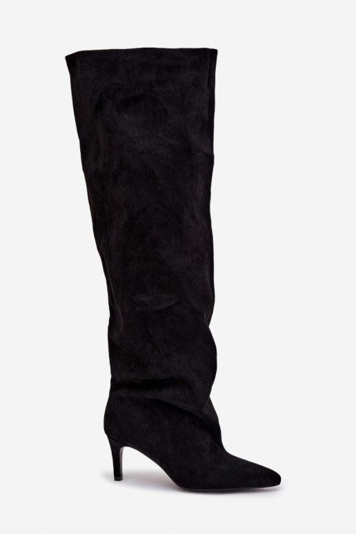 sieviešu garie zābaki ar papēdi  Melns Mavilla