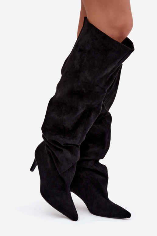 sieviešu garie zābaki ar papēdi  Melns Mavilla