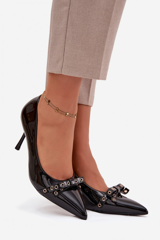Laque augstpapēžu kurpes ar bantītēm Melns Janisse
