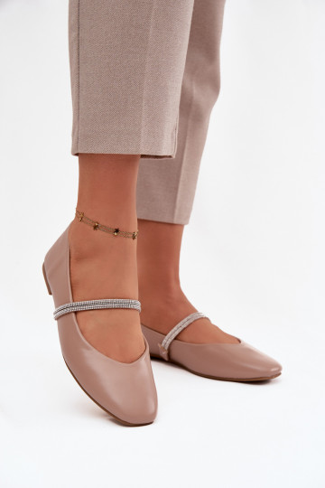 Balerīnas  Z Błyszczącymi Paskami smilšu krāsas Ilirene