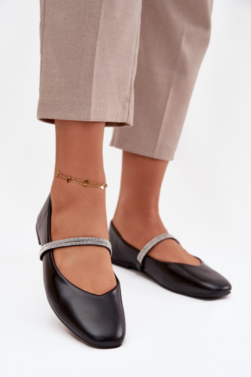 Balerīnas  Z Błyszczącymi Paskami Melns Ilirene