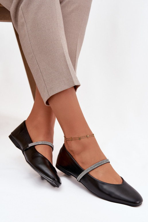 Balerīnas  Z Błyszczącymi Paskami Melns Ilirene