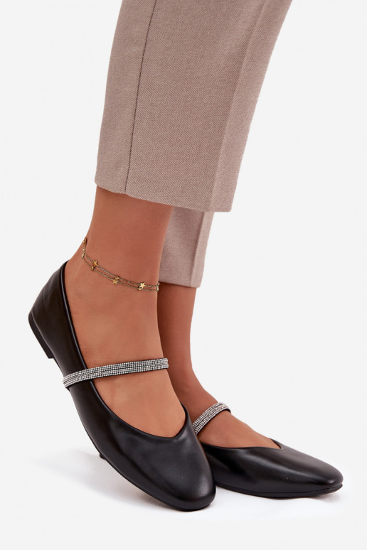 Balerīnas  Z Błyszczącymi Paskami Melns Ilirene