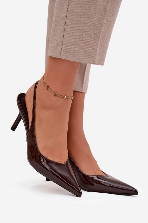 Laque Kurpes ar papēdi Czekoladowe Phelia