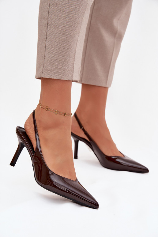 Laque Kurpes ar papēdi Czekoladowe Phelia