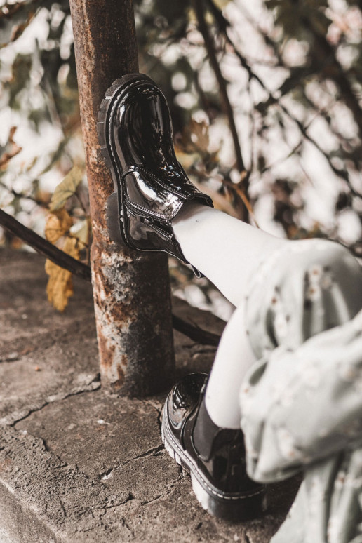 Bērnu apavi Laque siltināti Sieviešu puszābaki melnas krāsas Porky