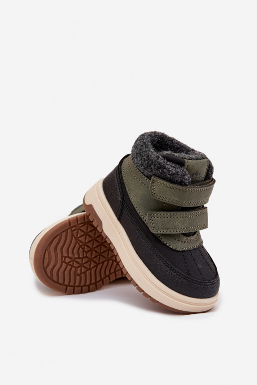 Bērnu sniega zābaki zaļā-melnā krāsā ar lipīgu aizdari Darlene