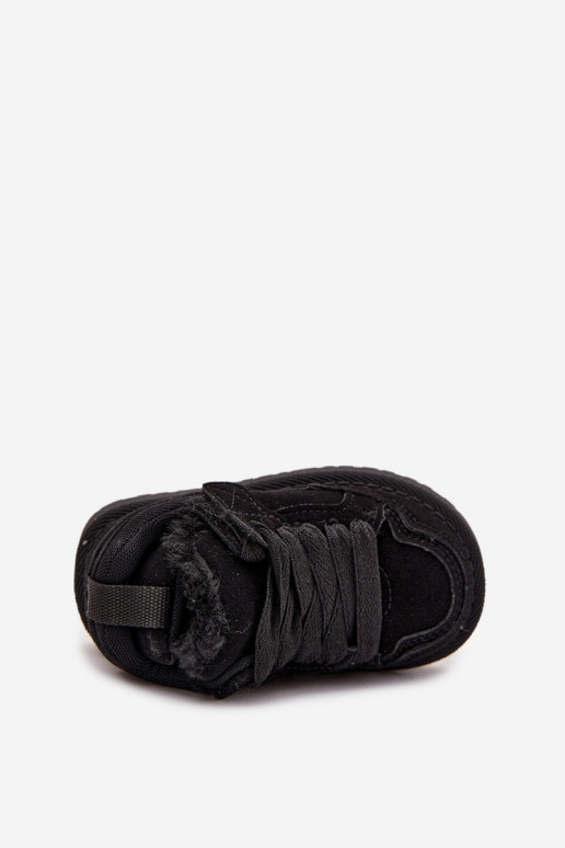 Melnas krāsas silti bērnu sporta apavi ar mīksto oderi Mireen