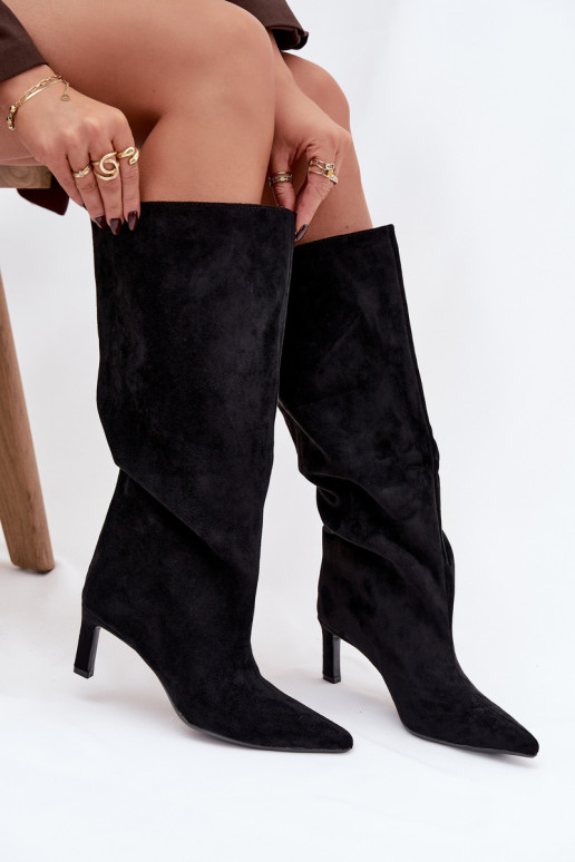 sieviešu garie zābaki Z u  ar papēdi Melns Phelin