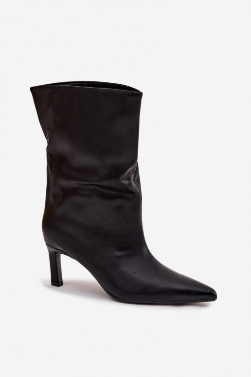  Sieviešu puszābaki ar papēdi no eko ādas Melns Norell