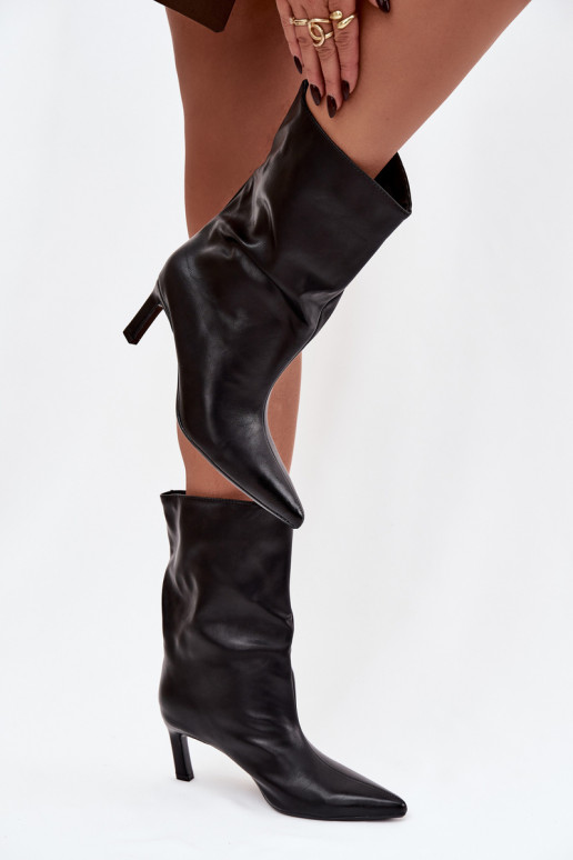  Sieviešu puszābaki ar papēdi no eko ādas Melns Norell