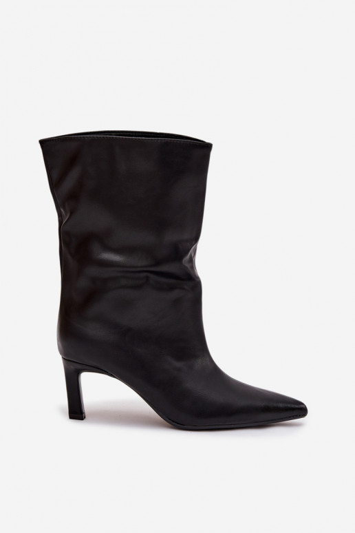  Sieviešu puszābaki ar papēdi no eko ādas Melns Norell