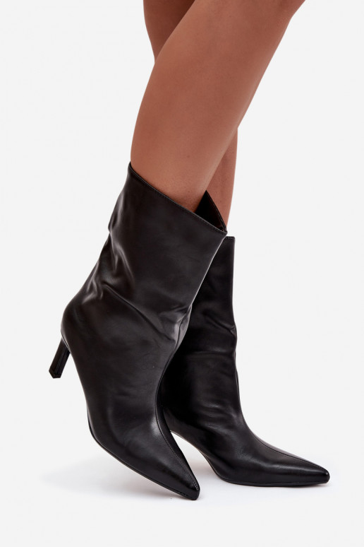  Sieviešu puszābaki ar papēdi no eko ādas Melns Norell