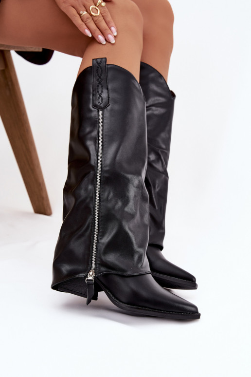 garie zābaki  ar papēdi no eko ādas Melns Palira