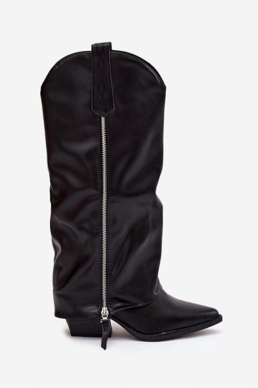 garie zābaki  ar papēdi no eko ādas Melns Palira