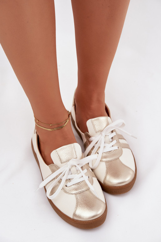   apavi  Typu Barefoot Zazoo N1341 Baltas-Zelta krāsas