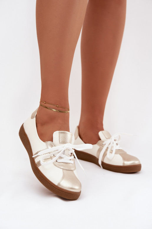   apavi  Typu Barefoot Zazoo N1341 Baltas-Zelta krāsas