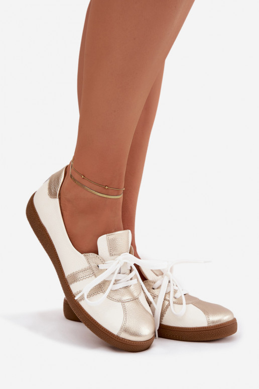   apavi  Typu Barefoot Zazoo N1341 Baltas-Zelta krāsas