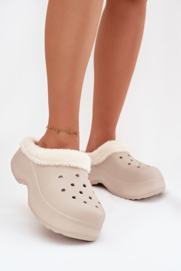 Vieglas čības uz pirksta sieviešu čības siltināti ar kažokādu Haki krāsas Palvine 2