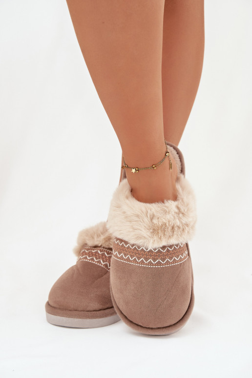 Čības  ar kažokādu I Haftem Haki krāsas Devianne