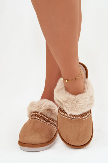 Čības  ar kažokādu I Haftem brūnas krāsas Devianne