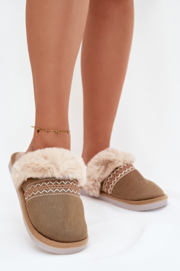 Čības  ar kažokādu I Haftem Zaļas krāsas Devianne 2