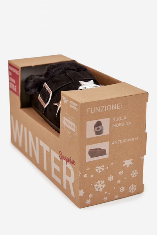 Čības   I ar sprādzēm siltināti ar kažokādu Melns Thalora