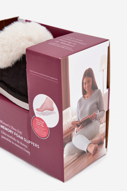 Čības  ar kažokādu Melns Zanelia