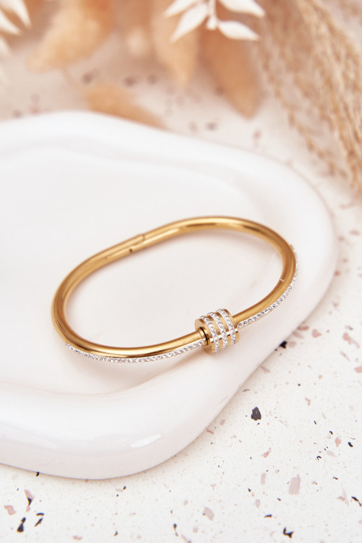 Aproce  ar mirdzošiem spīdumiņiem Stal Nierdzewna Zelta krāsas