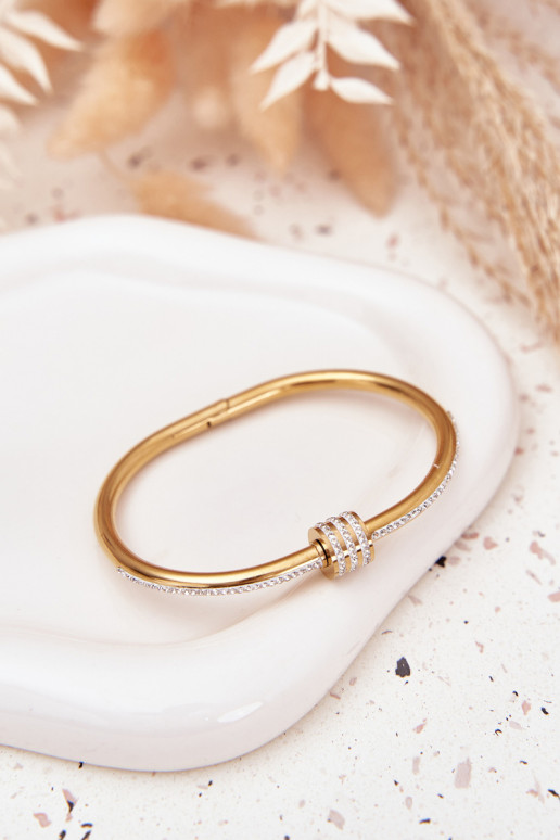 Aproce  ar mirdzošiem spīdumiņiem Stal Nierdzewna Zelta krāsas