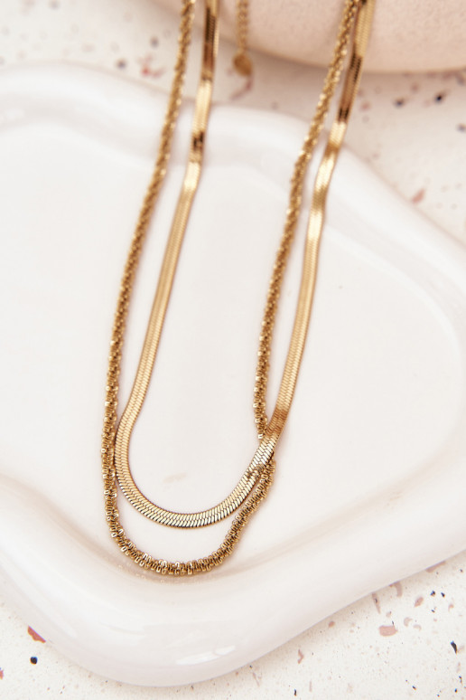 Divkāršā ķēde no nerūsējošā tērauda Zelta krāsas