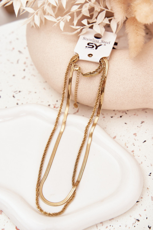 Divkāršā ķēde no nerūsējošā tērauda Zelta krāsas