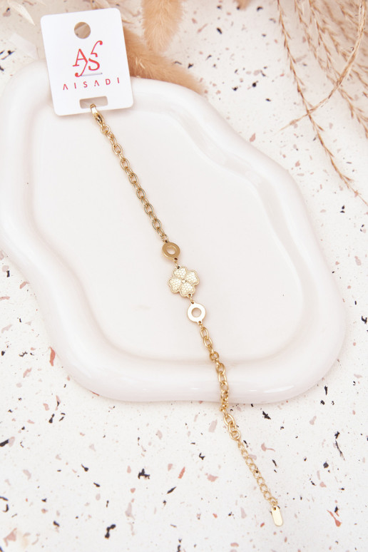 Aproce Z Koniczynką no nerūsējošā tērauda Zelta krāsas