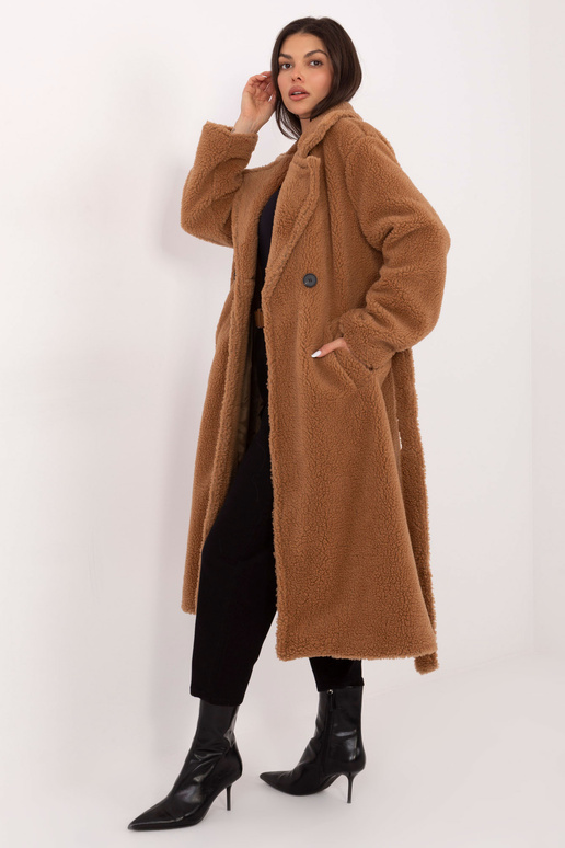 Mētelis IT plīša kamieļa krāsā