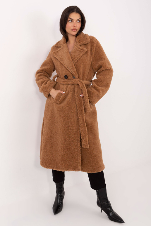 Mētelis IT plīša kamieļa krāsā