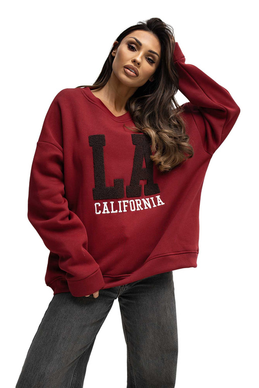 Bordo krāsas džemperis ar rāvējslēdzēju