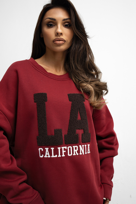 Bordo krāsas džemperis ar rāvējslēdzēju