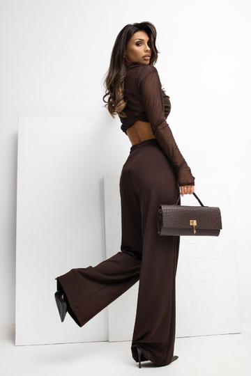 Tumši brūnas sporta bikses