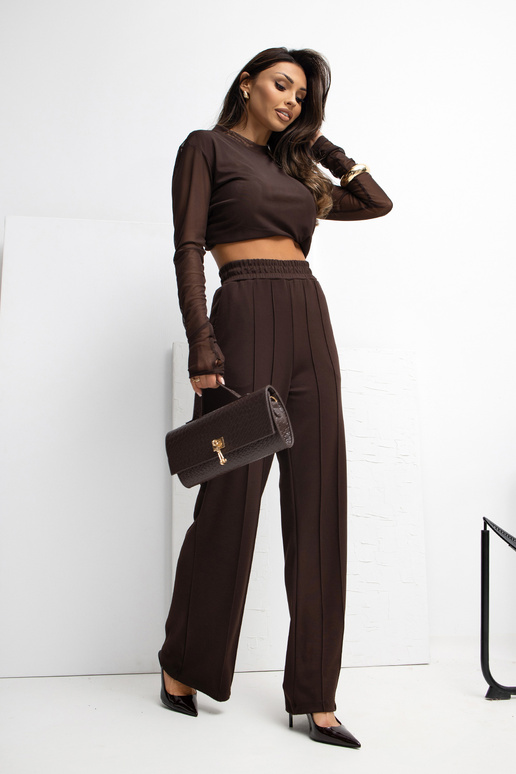 Tumši brūnas sporta bikses