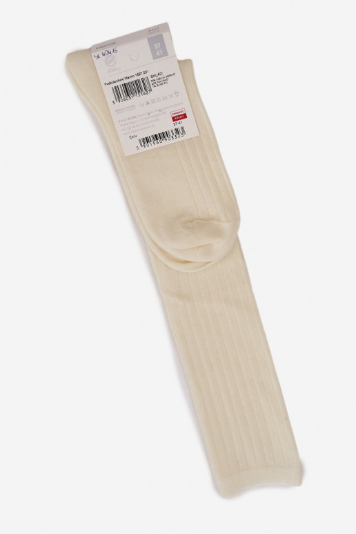 Garās merino vilnas zeķes ziloņkaula krāsā