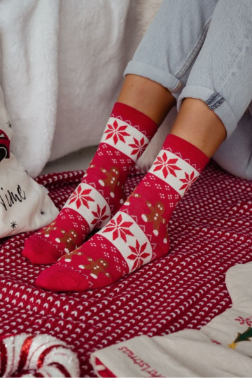 Zeķes  Christmas Pierniki sarkanas krāsas