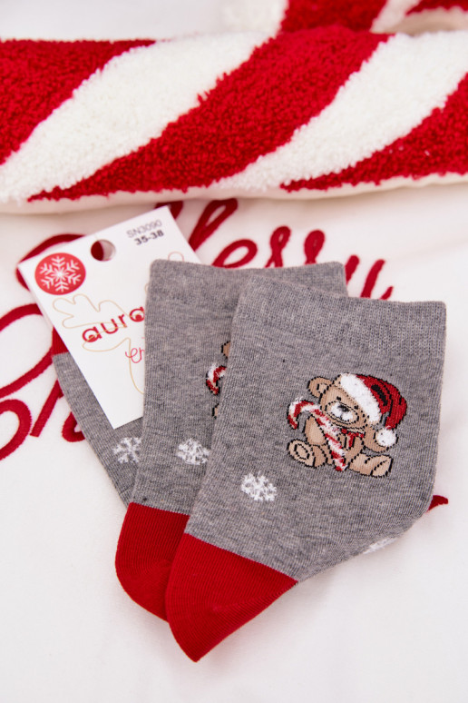 Zeķes  Christmas    Santa Clausa pelēkas krāsas