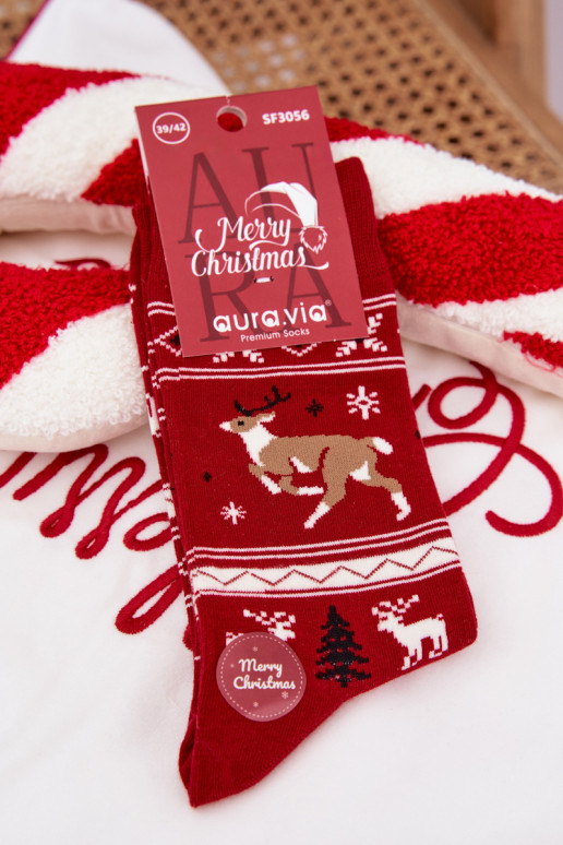 Skarpety  Christmas Biegnący  sarkanas krāsas