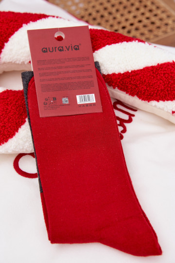 Skarpety  Christmas  I Śmiejącym Się Santa Clausem pelēkas krāsas 2