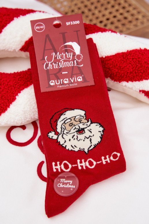 Skarpety  Christmas Śmiejący Się Santa Claus sarkanas krāsas